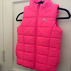 Girls PUMA Puffer Vest Jacket Zip Jacket Size S7/8.